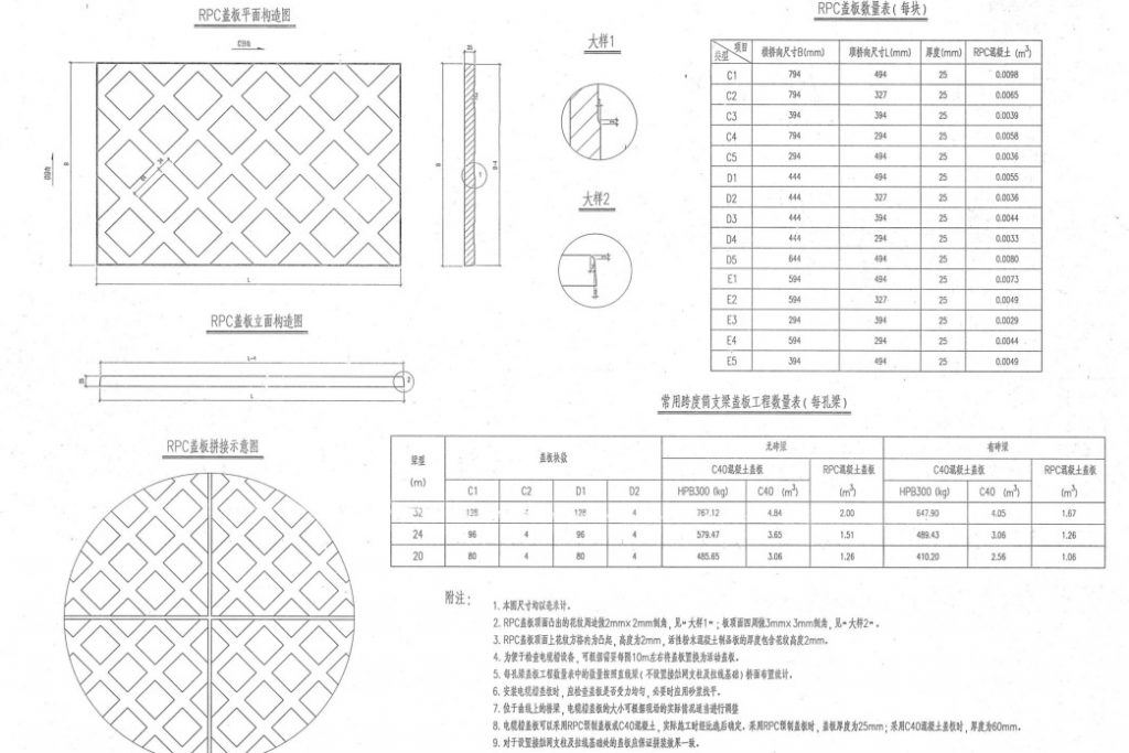 RPC蓋板塑料模具平面設(shè)計PDF圖下載